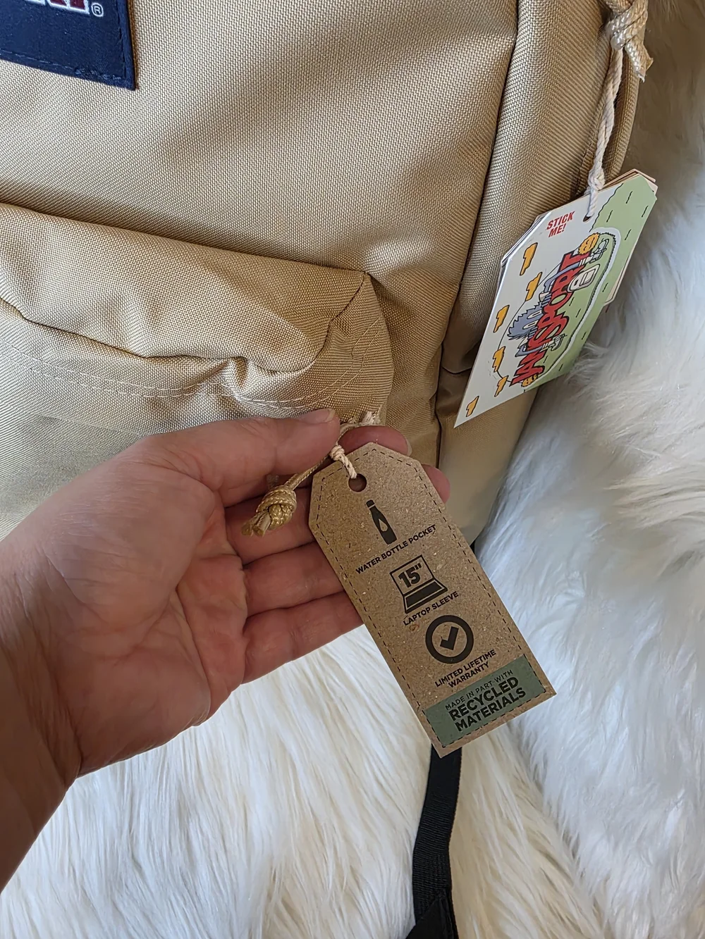 NWT JanSport SuperBreak Plus Backpack KHAKI TRAVERTINE TAN